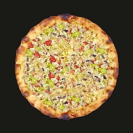 Tavuklu - Sebzeli Yuvarlak Pide